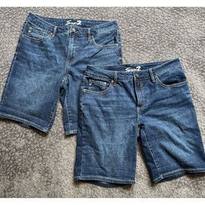 Seven For All Mankind Denim Size 8 Jean Shorts Relaxed Bermuda 10"‎ Rise/Inseam